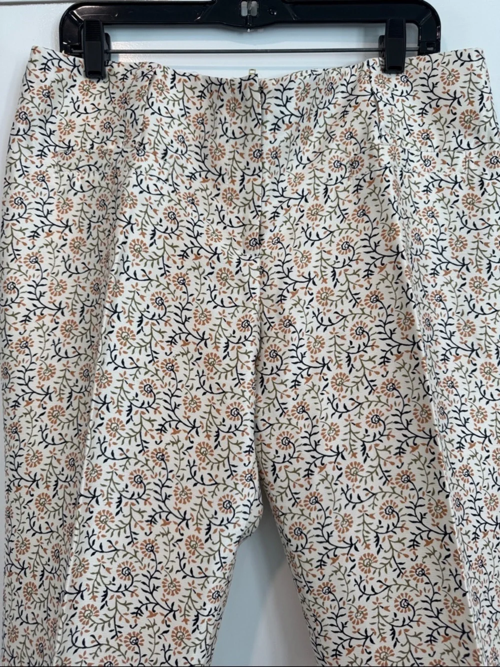 NWT Tory Burch Frances Floral Silk Straight-Leg Pants Daisy New Ivory Sz 12